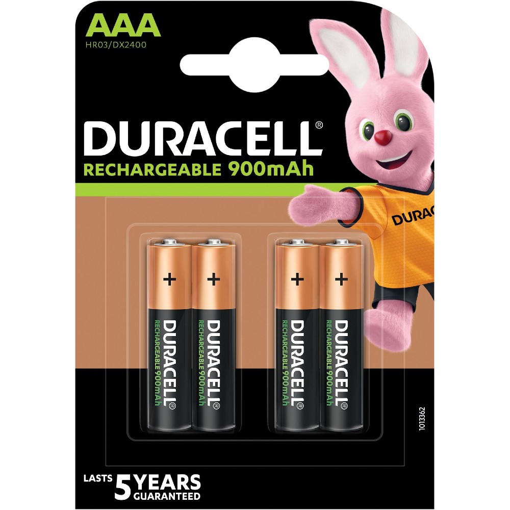 Аккумуляторы Duracell Rechargeable AAА 900 mAh 4 шт. (5005015) Электрохимическая система никель-металлогидридная (NiMH)