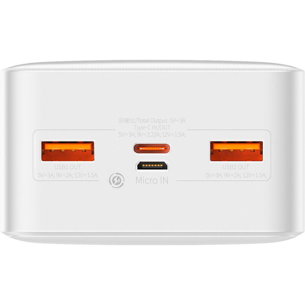 Powerbank BASEUS Bipow Overseas 20W 30000mAh White (39243white) Емкость 30000