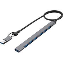 USB-хаб XOKO AC-700m USB/Type-С 3.0 Grey (XK-AC-700m-SL)