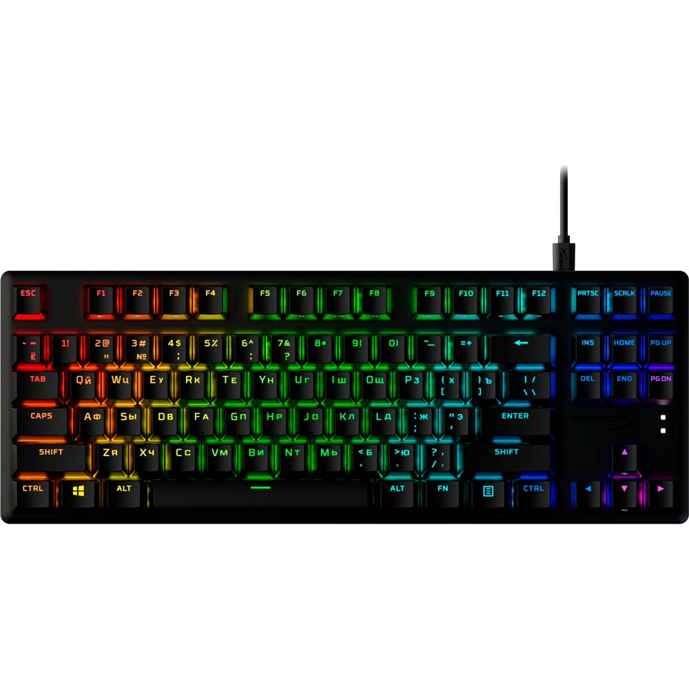 Клавиатура HyperX Alloy Origins Core PBT Red USB RGB ENG/RU Black (639N7AA)
