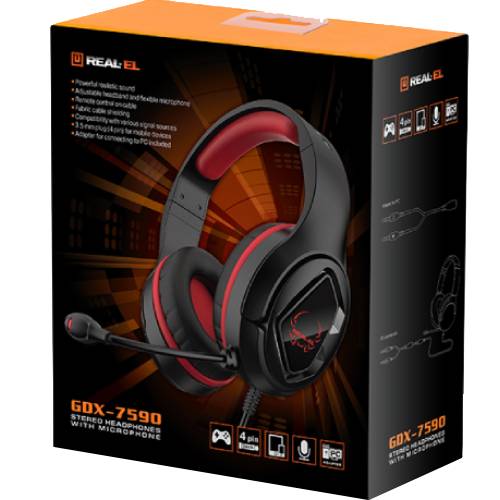 Заказать Гарнитура REAL EL GDX-7590 Black/Red (EL124100050)