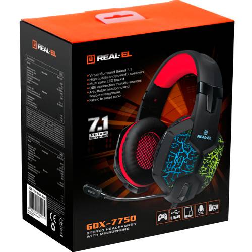 Заказать Гарнитура REAL EL GDX-7750 Black/Red (EL124100048)