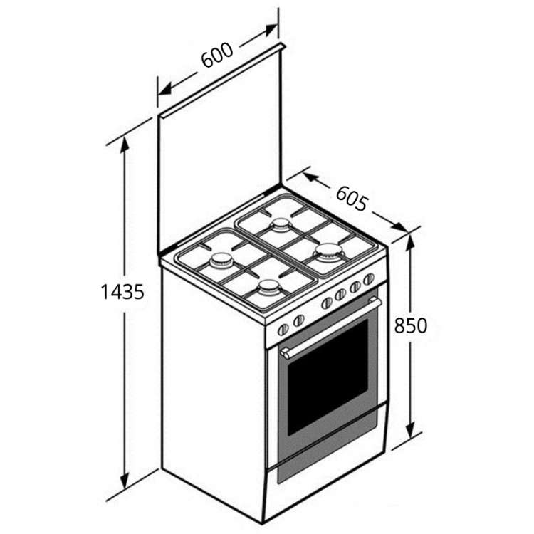 Фото Плита комбінована VENTOLUX GE 6060 CS 6MT (WH)