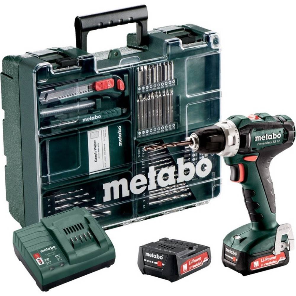 Дрель-шуруповерт METABO PowerMaxx SB 12 Set (601036870) Патрон быстрозажимной