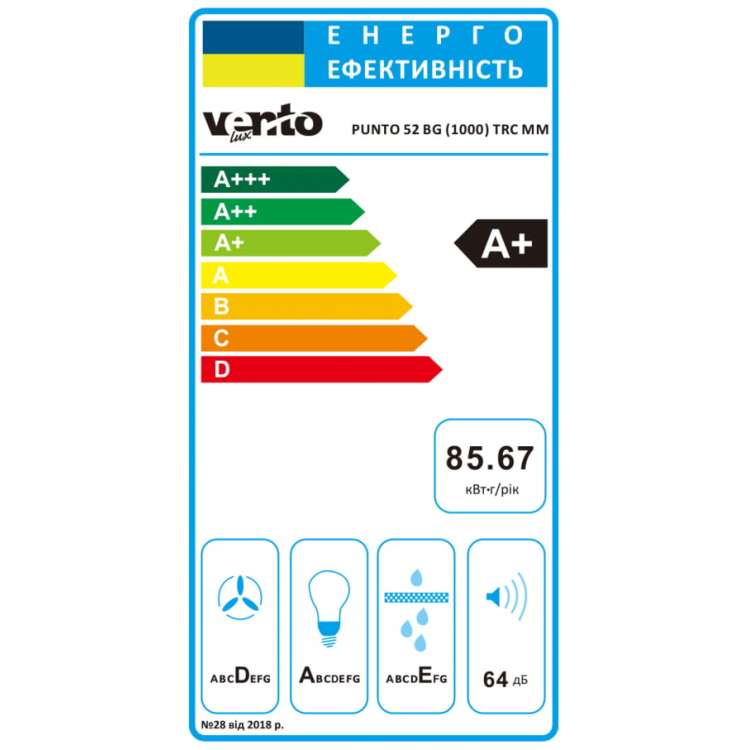 Заказать Вытяжка VENTOLUX PUNTO 52 BG (1000) TRC MM