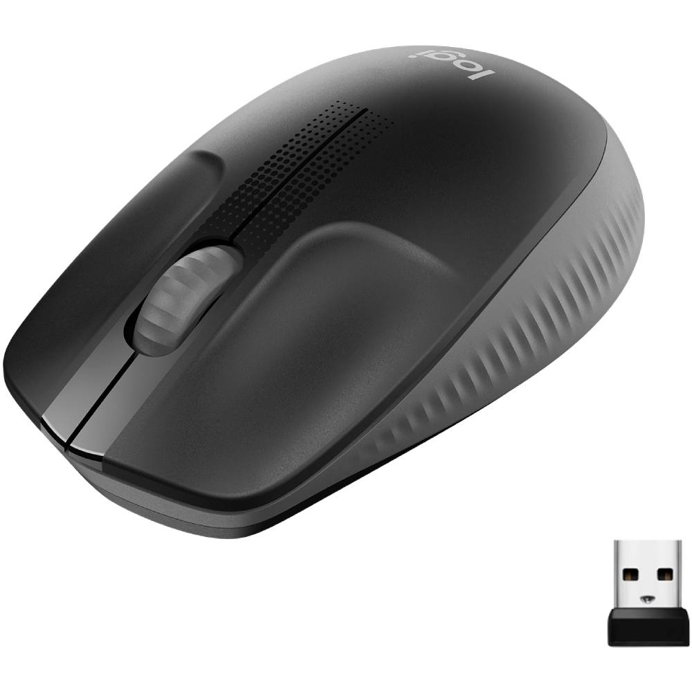 Фото Мышь LOGITECH M190 Full Size Wireless Charcoal (910-005905)