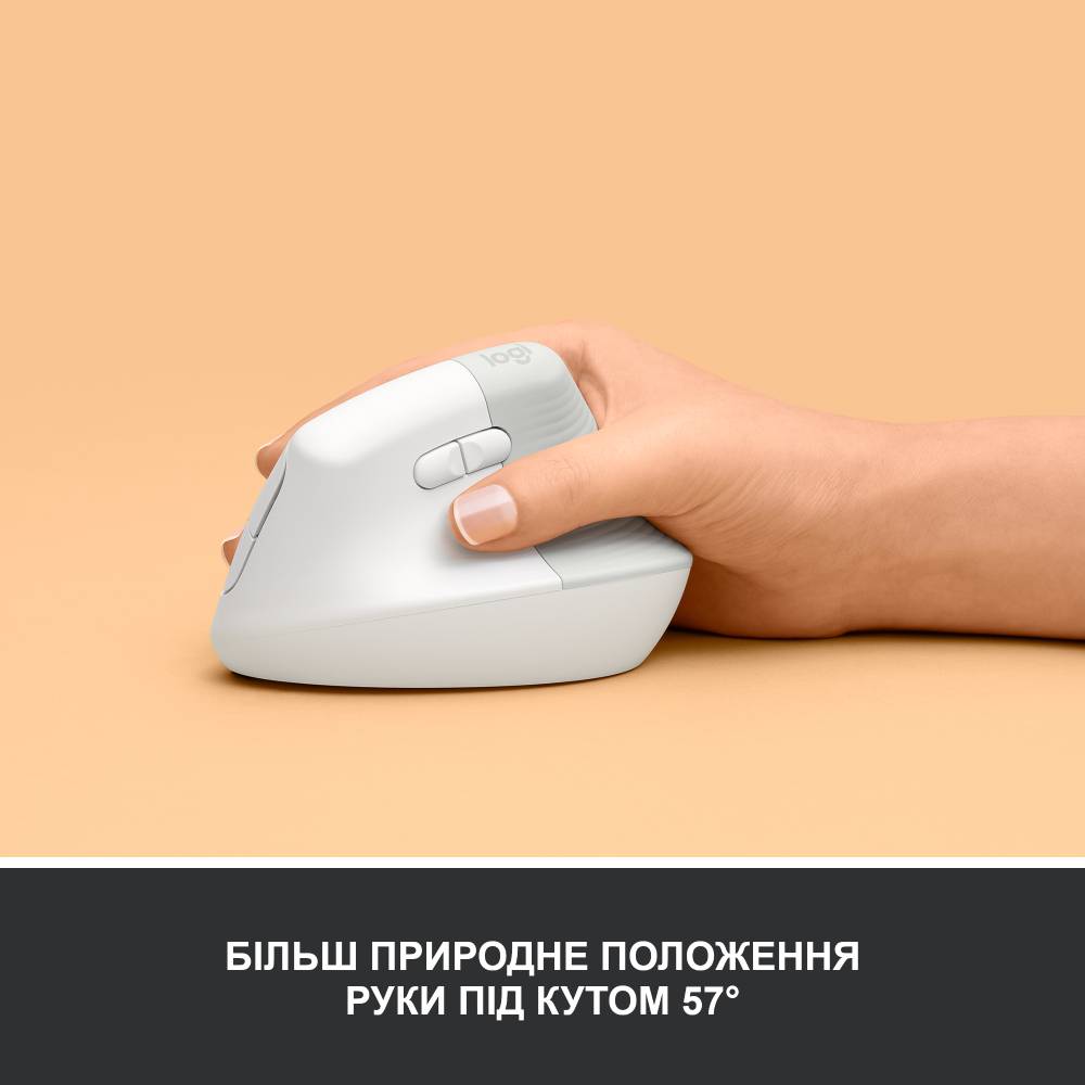 Мышь Logitech Lift Vertical Ergonomic Wireless/Bluetooth White (910-006475) Тип сенсора оптический