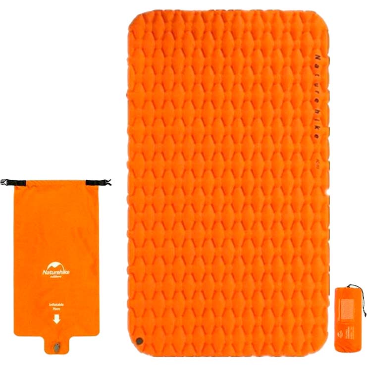 Коврик надувной с надувным мешком Naturehike FC-11 NH19Z055-P 65 мм Orange (6927595735435)