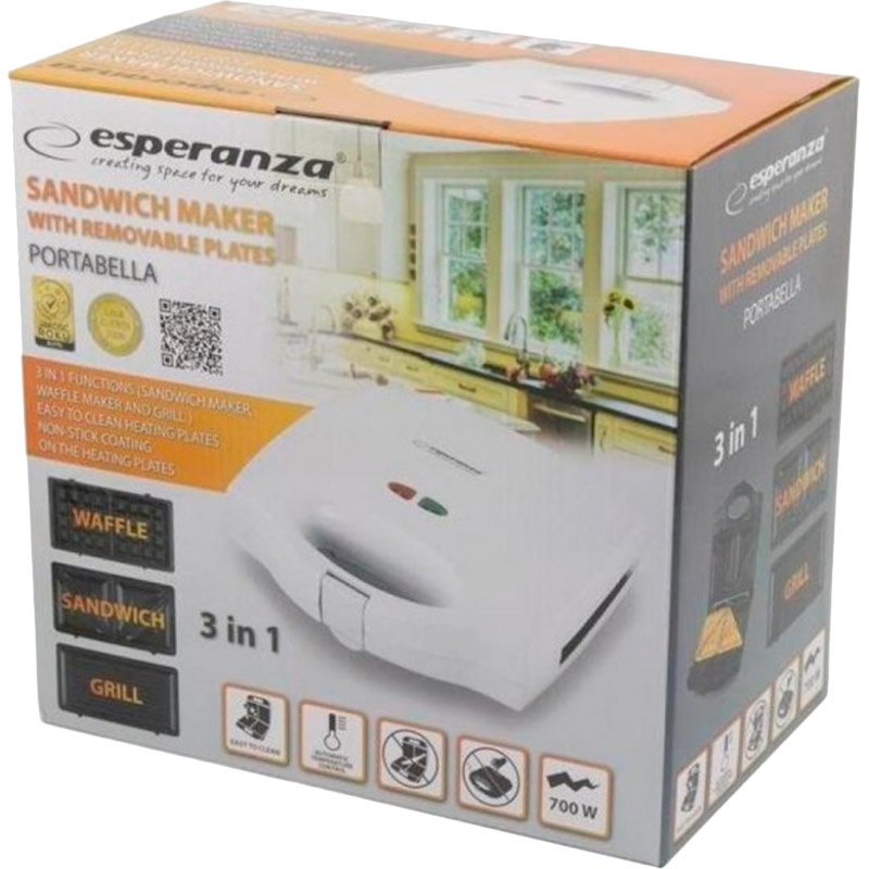 Бутербродниця ESPERANZA EKT006W Кількість бутербродів 4