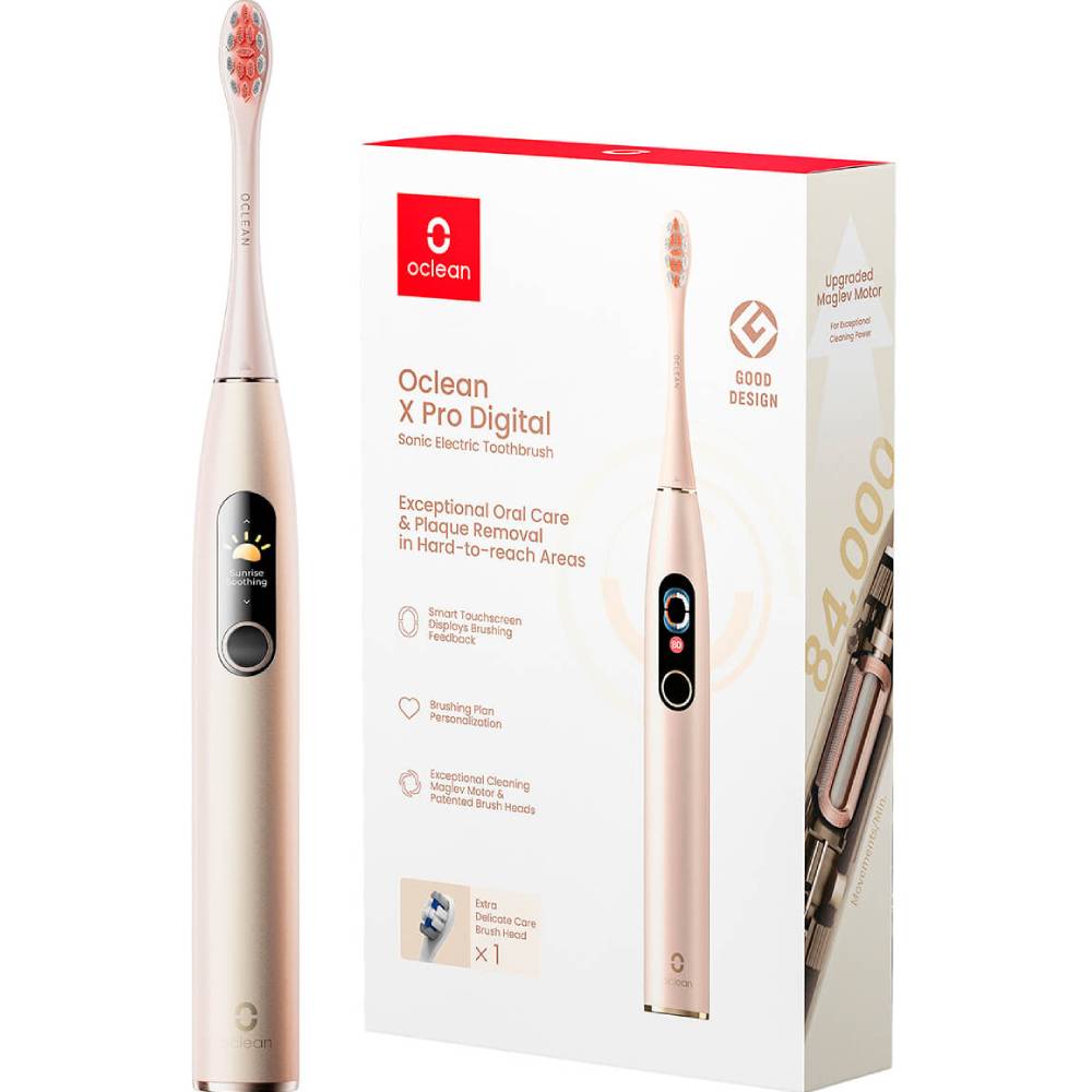 Замовити Електрична зубна щітка OCLEAN X Pro Digital Electric Toothbrush Champagne Gold (6970810552553)