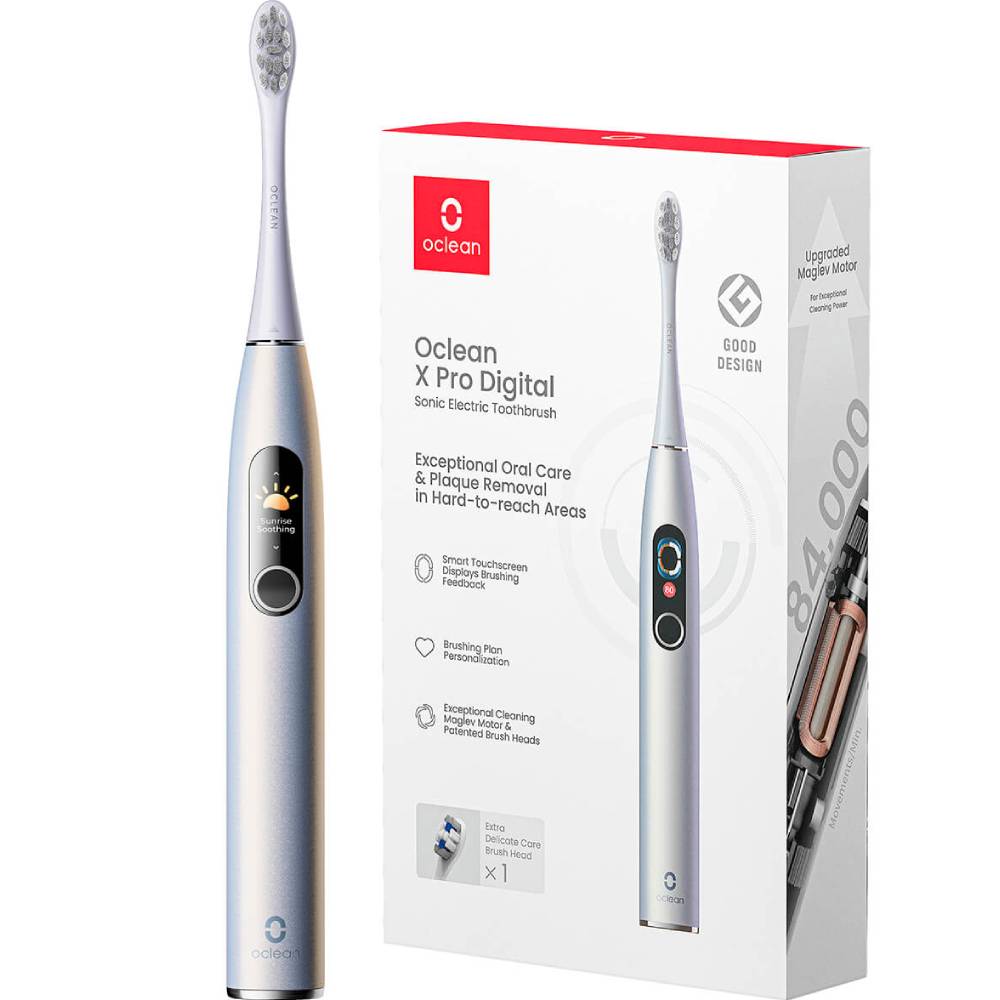 Заказать Электрическая зубная щетка OCLEAN X Pro Digital Electric Toothbrush Glamour Silver (6970810552560)