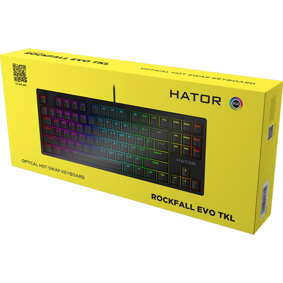 Зовнішній вигляд Клавіатура HATOR Rockfall EVO TKL Optical (HTK-630)