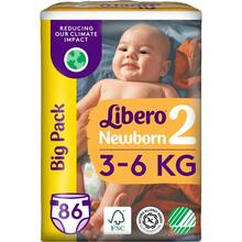 Підгузки LIBERO Newborn 2 3-6 кг 86 шт (7322541756677)