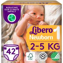 Підгузки Libero Newborn 1 2-5 кг 42 шт (7322541884004)