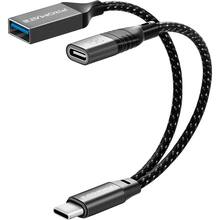 Адаптер Promate OTGLink-C USB-C to USB-C/USB-A Black (otglink-c.black)