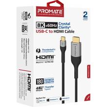 Кабель PROMATE USB Type-C - HDMI 1,8 м (mediacord-8k.grey)