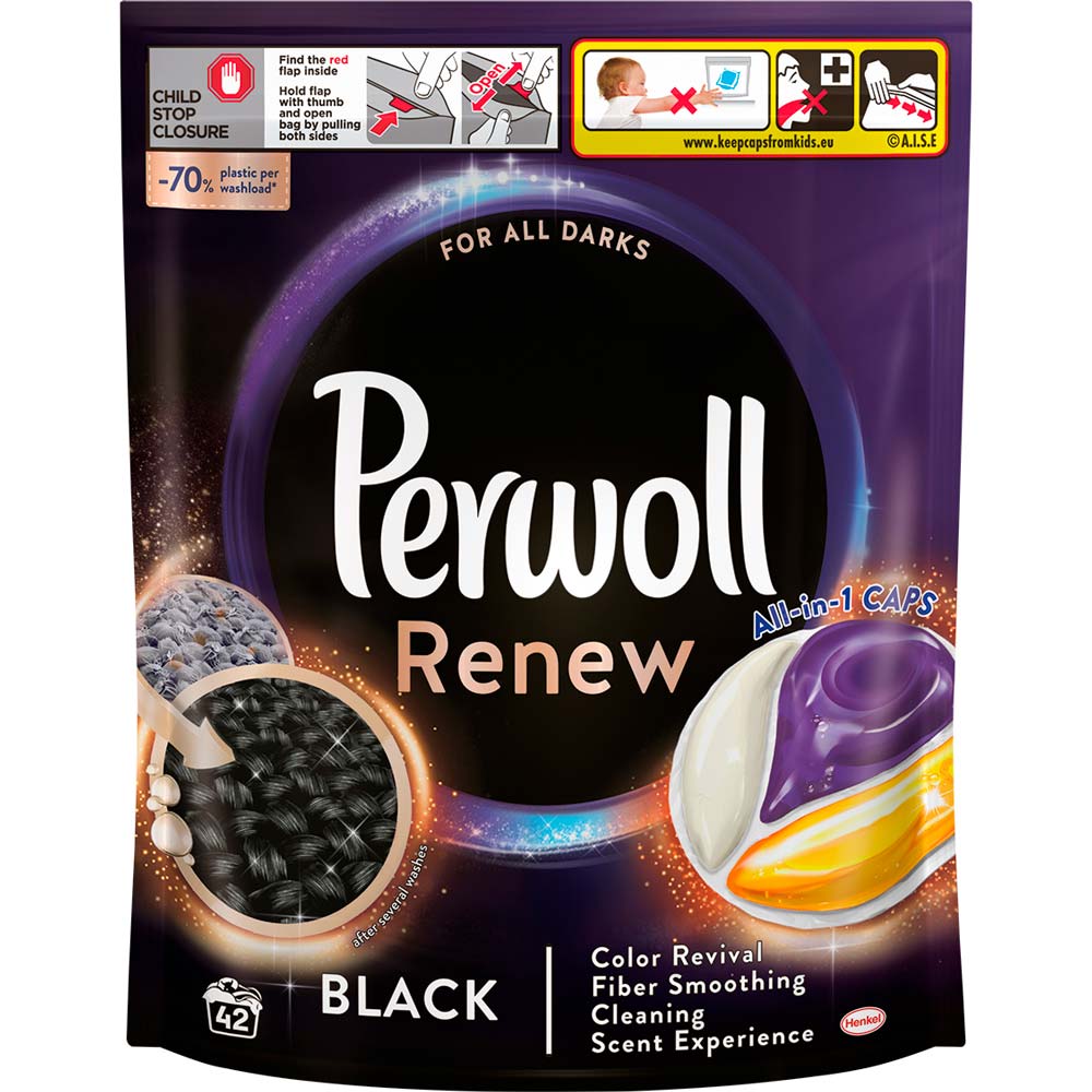Photos - Laundry Detergent Perwoll Капсули для прання  Renew для темних та чорних речей 42 шт (9000101 