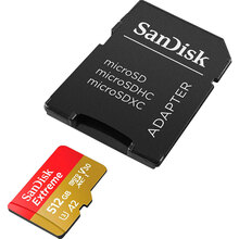 Карта пам'яті SANDISK 512GB C10 UHS-I U3 Extreme V30 + SD (SDSQXAV-512G-GN6MA)