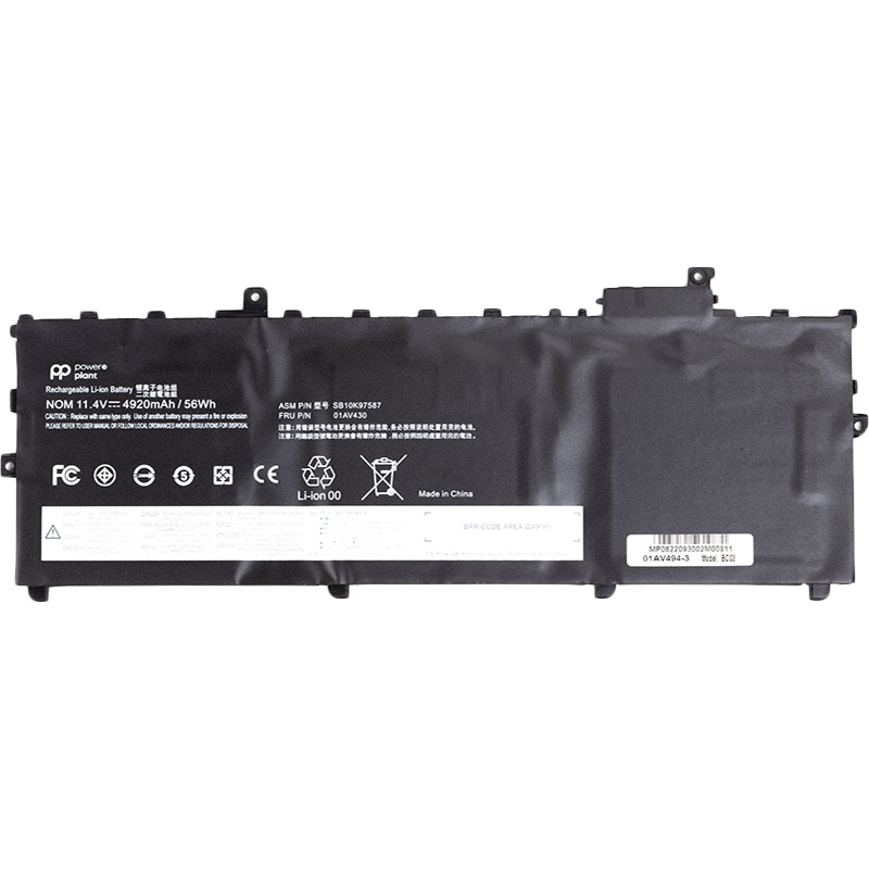 Аккумулятор POWERPLANT для ноутбуков LENOVO ThinkPad X1 Carbon 5th Gen (2017) (01AV430) 11.4V 4920mAh (NB481644)