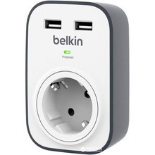 Сетевой фильтр BELKIN 1хSchuko 2xUSB 2.4A 16А (BSV103VF)