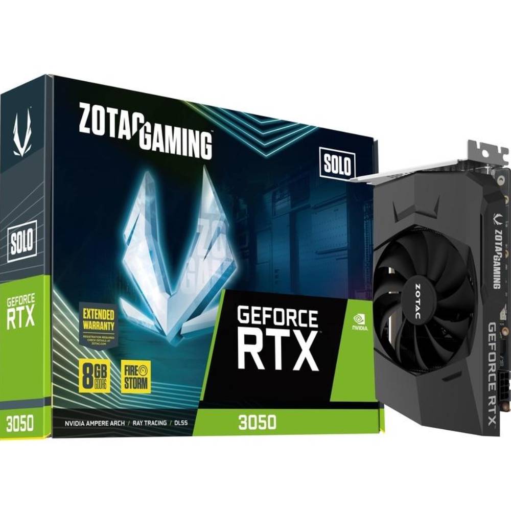 Видеокарта ZOTAC Solo GeForce RTX 3050 8Gb 128Bit 1777/14000MHz (ZT-A30500G-10L) Тип памяти GDDR6