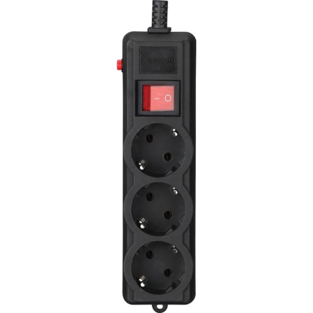 Сетевой фильтр GEMBIRD 3 розетки 4.5м 16А 3x1.0мм2 Black (SPG3-G-15B-PRO)