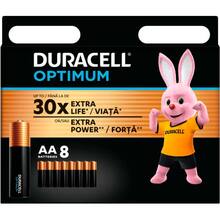 Щелочные батарейки Duracell Optimum AA 8 шт (5014726/5015601)