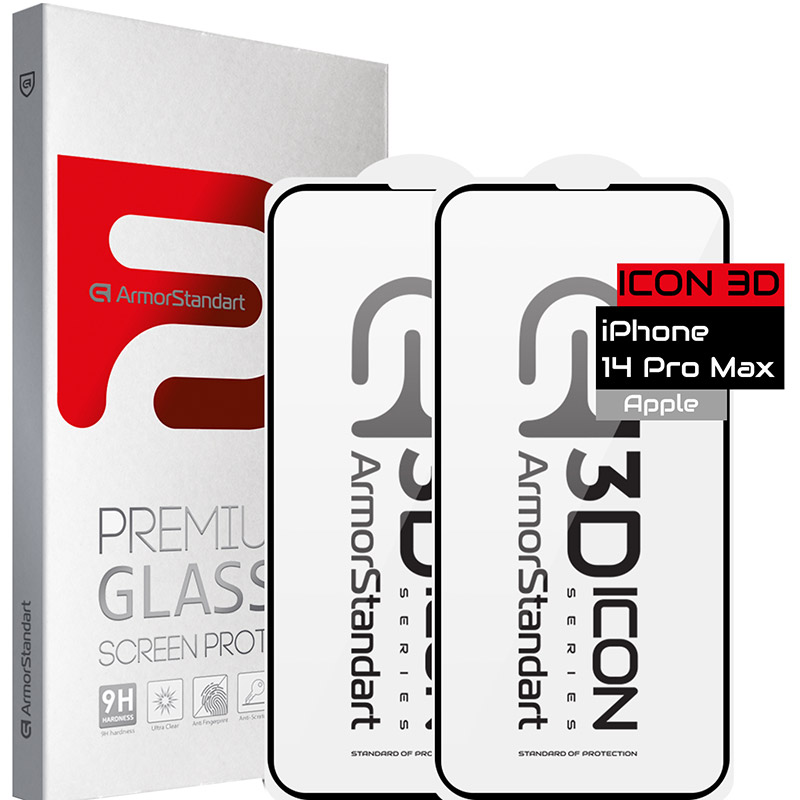 Захисне скло ARMORSTANDART Icon 3D для Apple iPhone 14 Pro Black 2шт (ARM65336)
