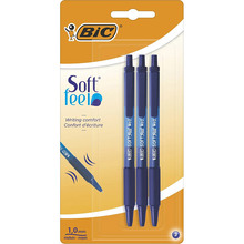 Набор ручек BIC Soft Feel Clic Grip 3 шт Blue (837396)