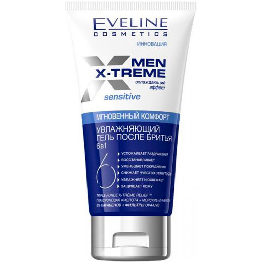 Фото - Бритва / лезо Eveline Cosmetics Гель після гоління EVELINE Men X-treme Sensitive 6 в 1150 мл (590176193314 
