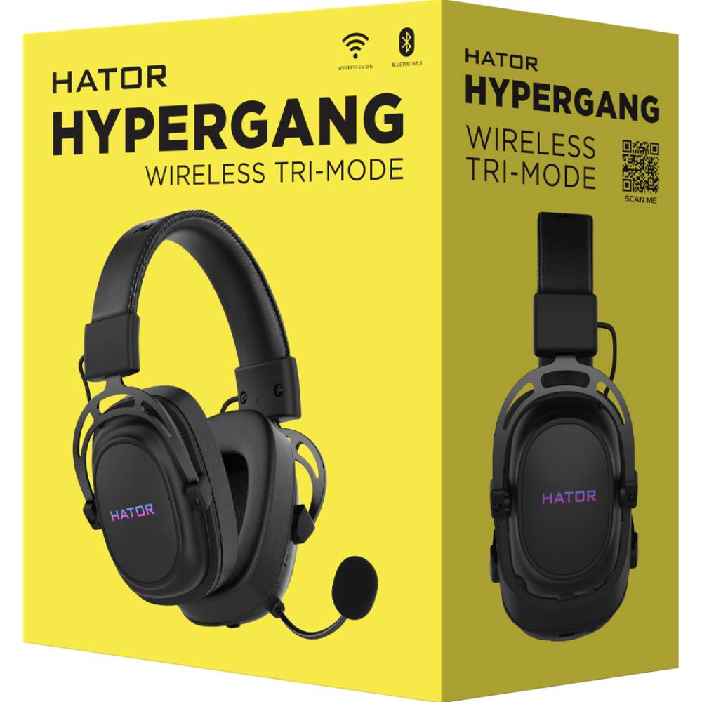 Гарнітура HATOR Hypergang Wireless Tri-mode (HTA-850) Black Особливості знімний кабель