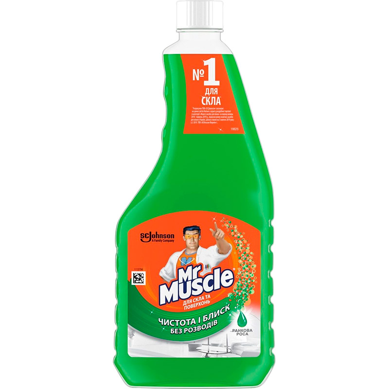 Средство для мытья стекол Mr Muscle с нашатырным спиртом Утренняя роса сменный блок 500 мл (4823002000160) Средство для мытья стекол Mr Muscle с нашатырным спиртом Утренняя роса сменный блок 500 мл (4823002000160)