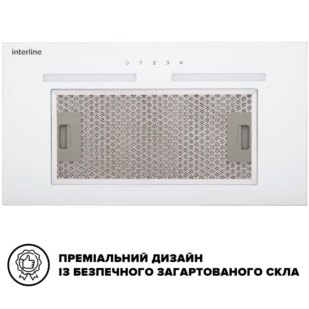 Вытяжка INTERLINE SWAY WH A/60 GL/S Диаметр воздуховода 150