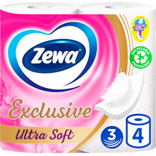 Туалетная бумага Zewa Exclusive Ultra Soft 4 слоя 4 рулона (7322541188546)