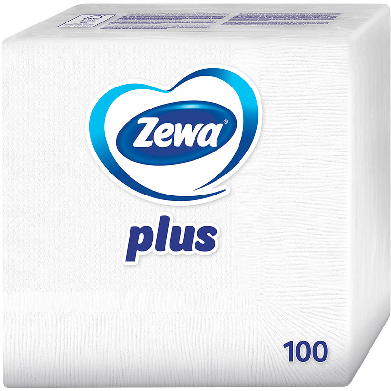 Салфетки ZEWA Plus White 100 шт (7322541138404)