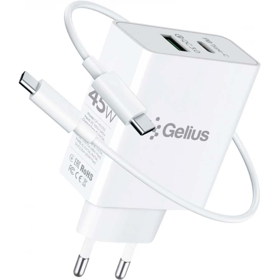 Сетевое зарядное устройство Gelius X-Duo PRO 45W GP-HC053 White (00000092355) Сетевое зарядное устройство Gelius X-Duo PRO 45W GP-HC053 White (00000092355)