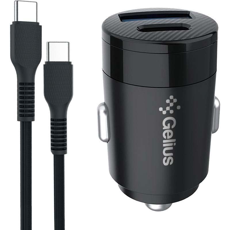 Автомобільний зарядний пристрій Gelius Inch Twix USB+Type-C 30 Вт + кабель Type-C-Type-C Black (00000092306) Автомобільний зарядний пристрій Gelius Inch Twix USB+Type-C 30 Вт + кабель Type-C-Type-C Black (00000092306)