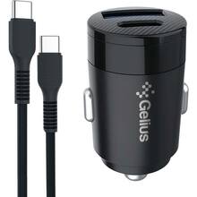 Автомобільний зарядний пристрій Gelius Inch Twix USB+Type-C 30 Вт + кабель Type-C-Type-C Black (00000092306)