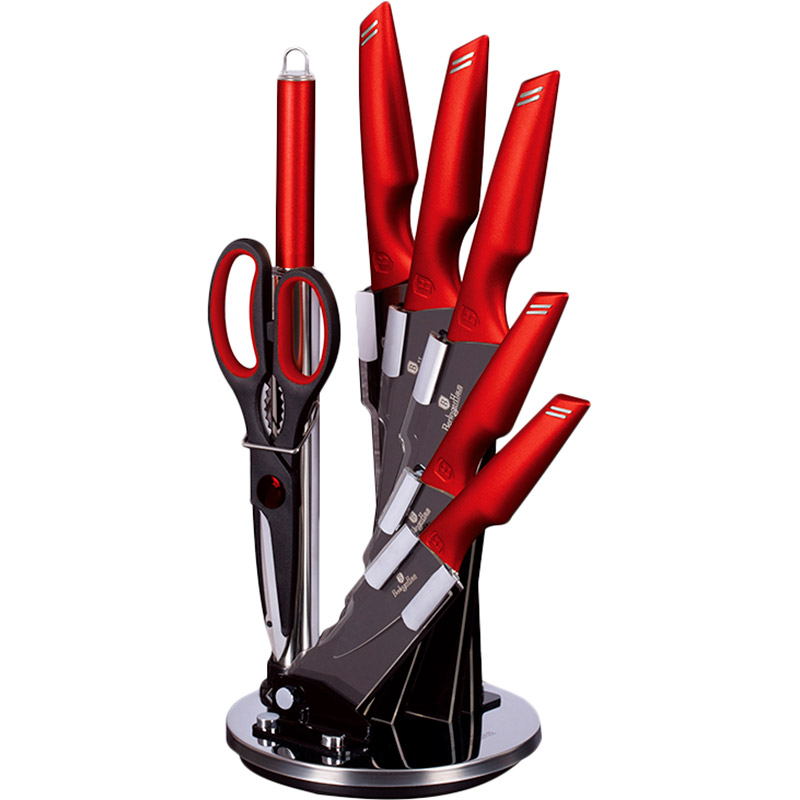 Набор ножей BERLINGER HAUS Metallic Line Burgundy 8 пр (BH-2686)