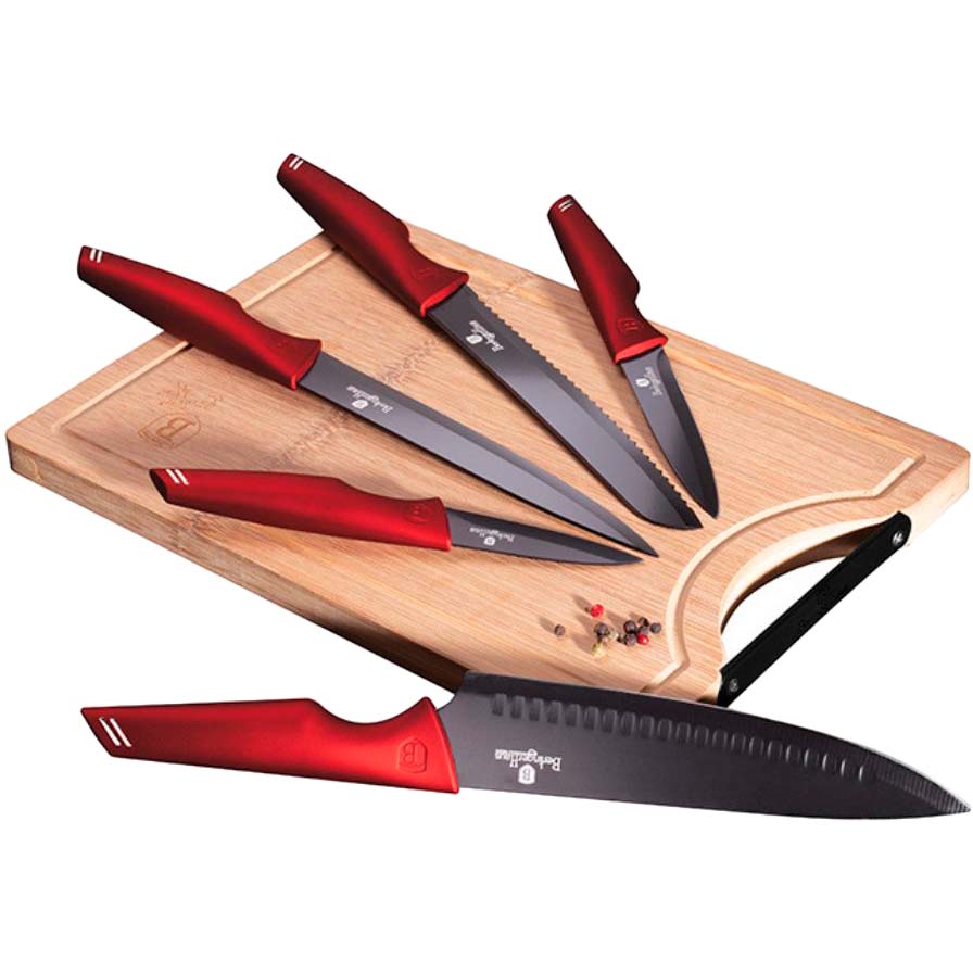 Набір ножів BERLINGER HAUS Metallic Line Burgundy 6 пр. (BH-2704)