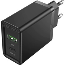 Зарядний пристрій VENTION USB Type C + QC4.0 (18-20W) Black (FBBB0-EU-1)