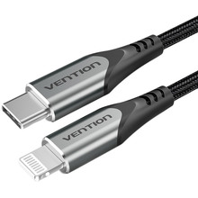 Кабель VENTION USB Type-C - Lightning PD 18 W 3 A 1 м Grey (TACHF)