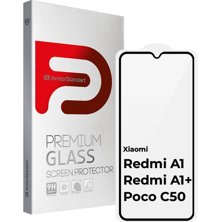 Защитное стекло ARMORSTANDART Full Glue для Xiaomi Redmi A1/A1+/Poco C50 Black (ARM62819)