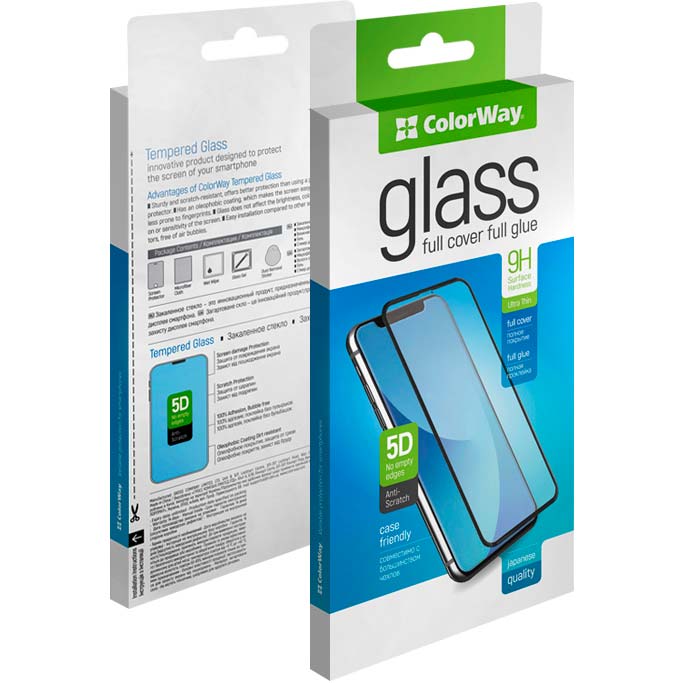 Захисне скло ColorWay 9H FC Glue для Xiaomi Redmi 12C Black (CW-GSFGXR12C-BK)