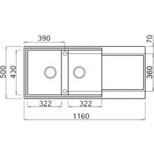 Мойка ELLECI EASY 500 ALUMINIUM 79 (8031873110963)