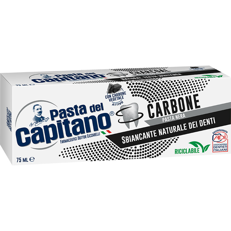 Зубная паста Pasta del Capitano Charcoal с активированным углем 100% 75 мл (8002140032219) Зубная паста Pasta del Capitano Charcoal с активированным углем 100% 75 мл (8002140032219)