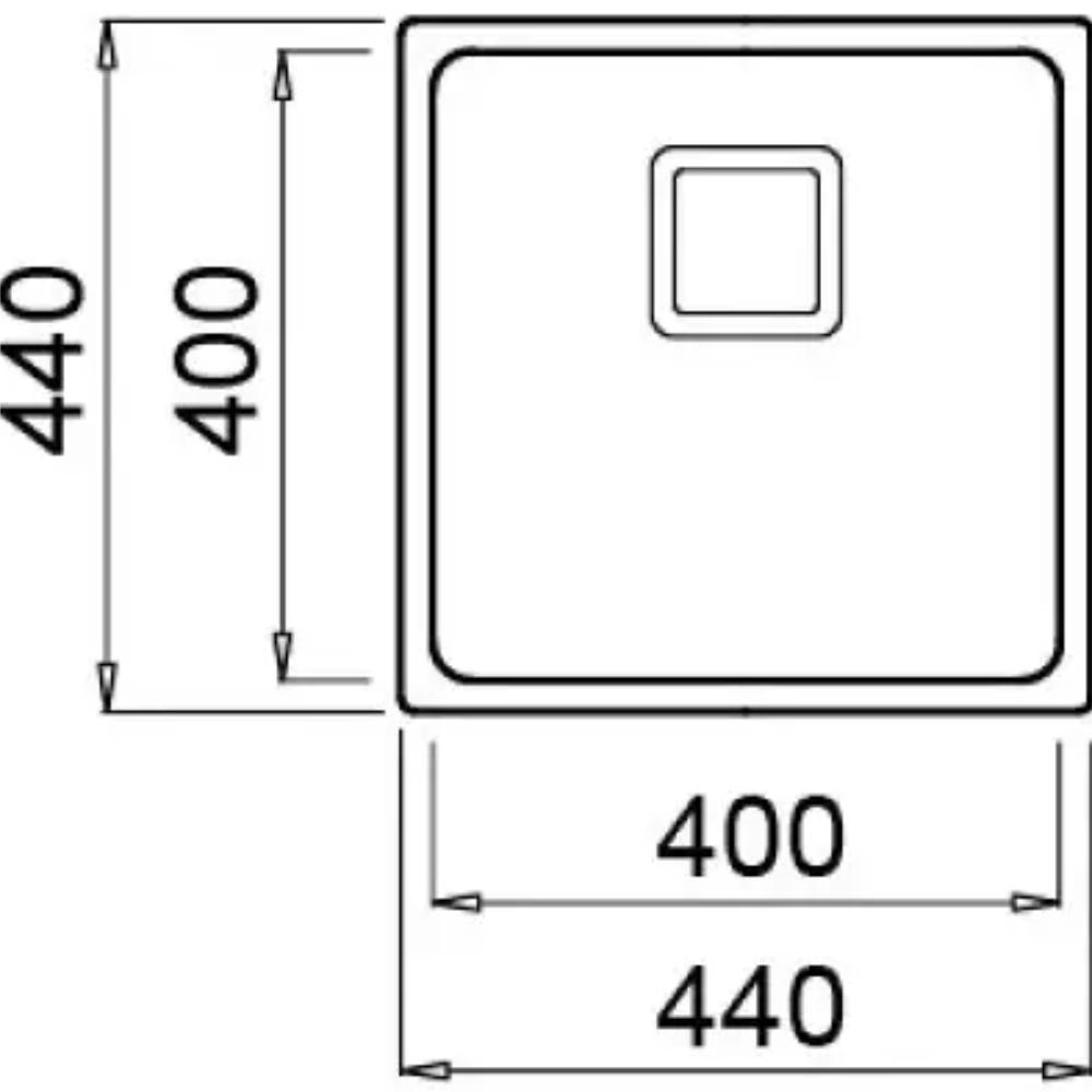 Мойка ELLECI W-SQUARE 400 (8031873602567) Фактура нержавеющей стали матовая