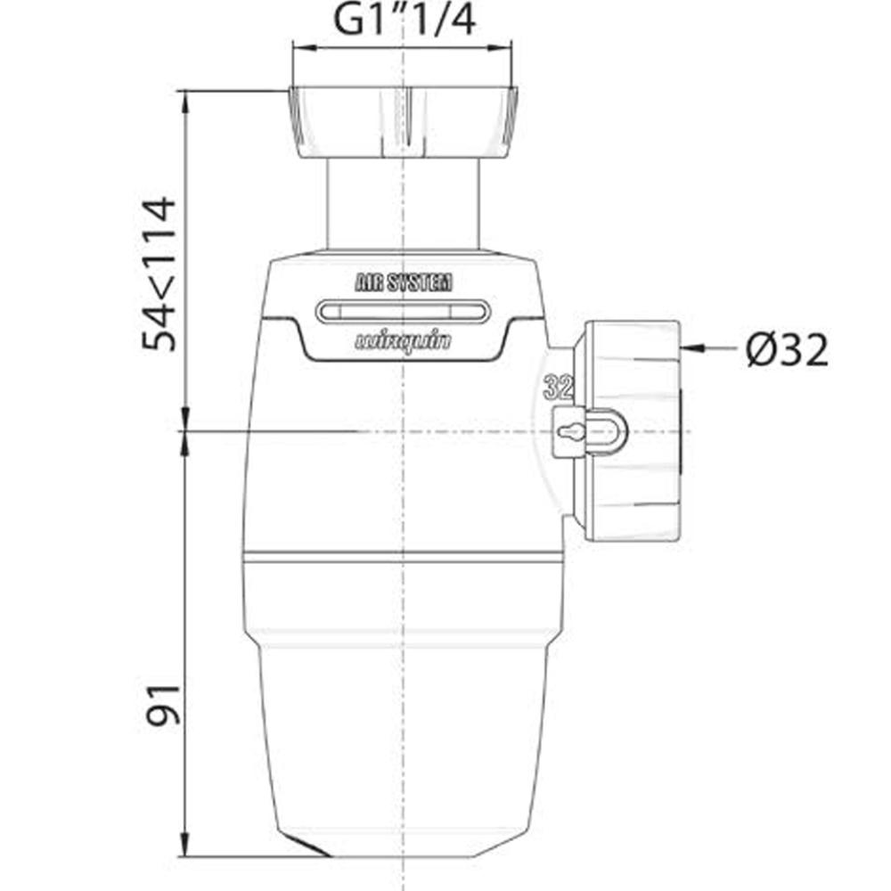 Зовнішній вигляд Сифон WIRQUIN Neo Air 1 1/4" x Ø32 мм (9541328)