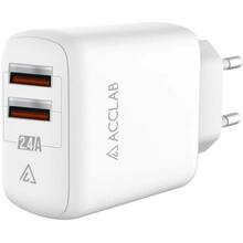 Сетевое зарядное устройство AccLab AL-TC224 2хUSB 5В 2.4A 12W White (1283126538834)