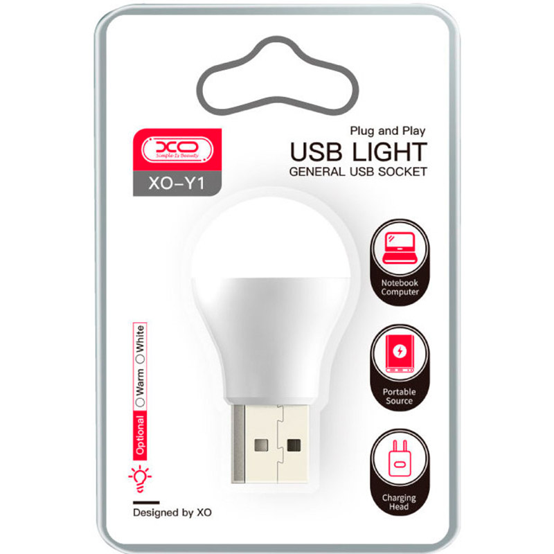 USB-лампа XO Y1 USB White (1283126558542) Тип LED